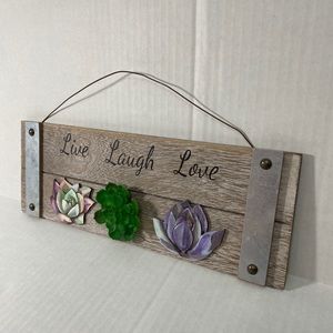 live, laugh, love succulent wall decor